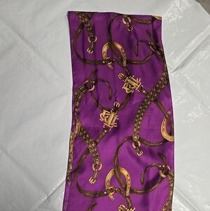 Lauren Ralph Lauren Equestrian Purple and Gold Scarf
